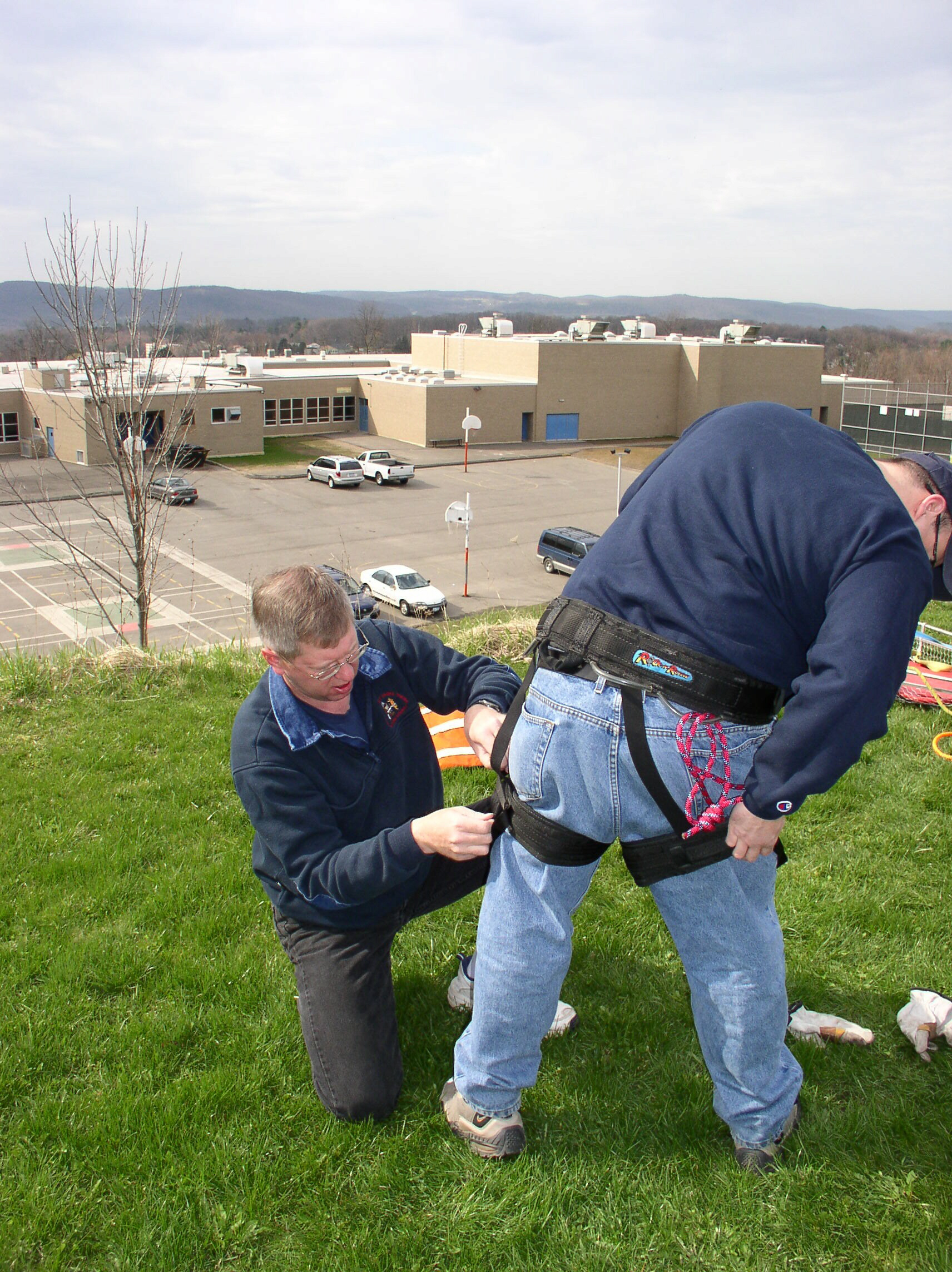 04-17-04  Training -  Rope Rescue @ Maine Endwell Middle School